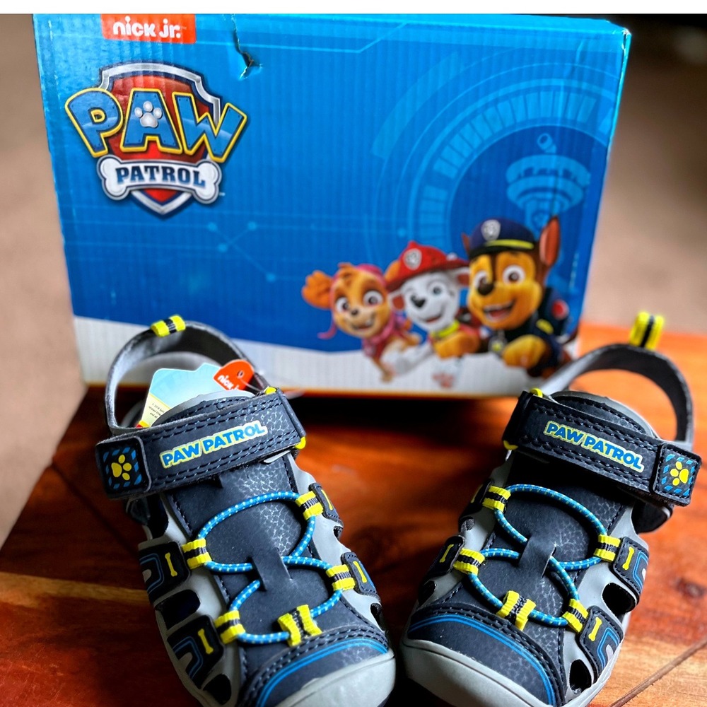 Paw Patrol Boys Navy Blue Closed Toe Sandals Toddler Size 9 New